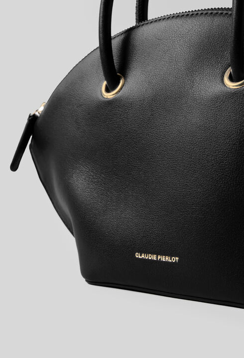 Sac cuir lisse anneaux dor&eacute;s