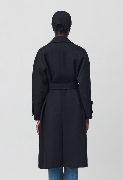 Manteau mi-long laine mélangée