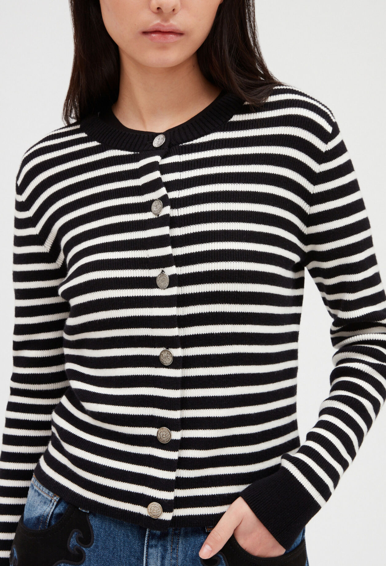 Gilet rayé maille