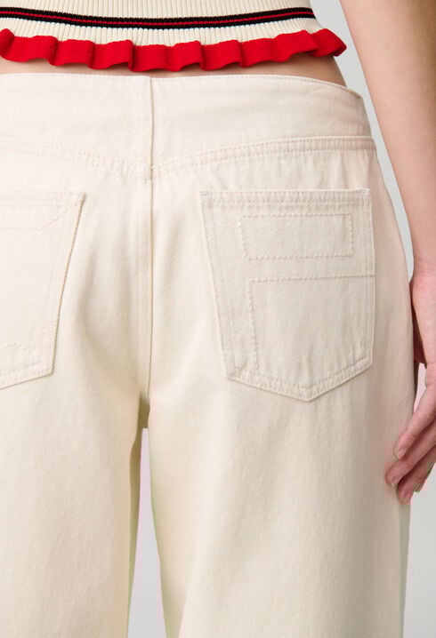 Jean large décontracté denim écru