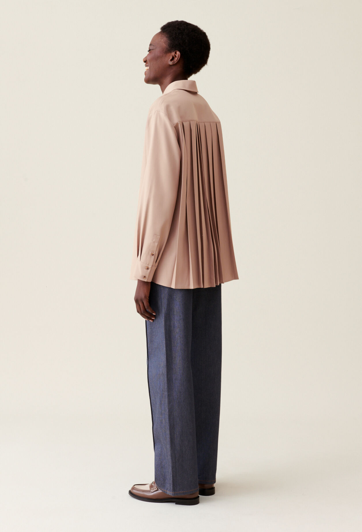 Chemise oversize plissée