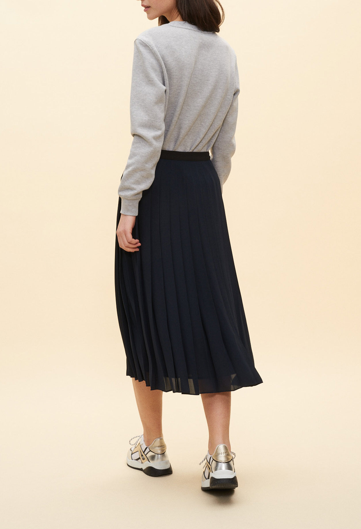 Jupe plissée boutonnée