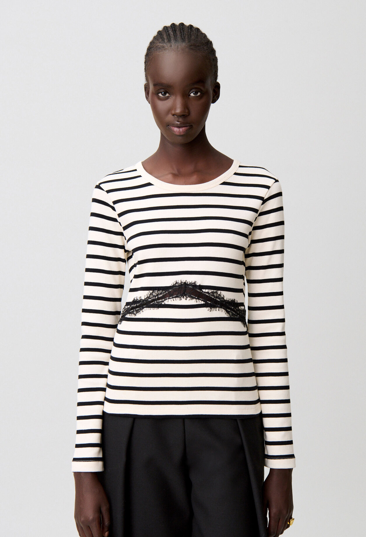 T-shirt marinière dentelle