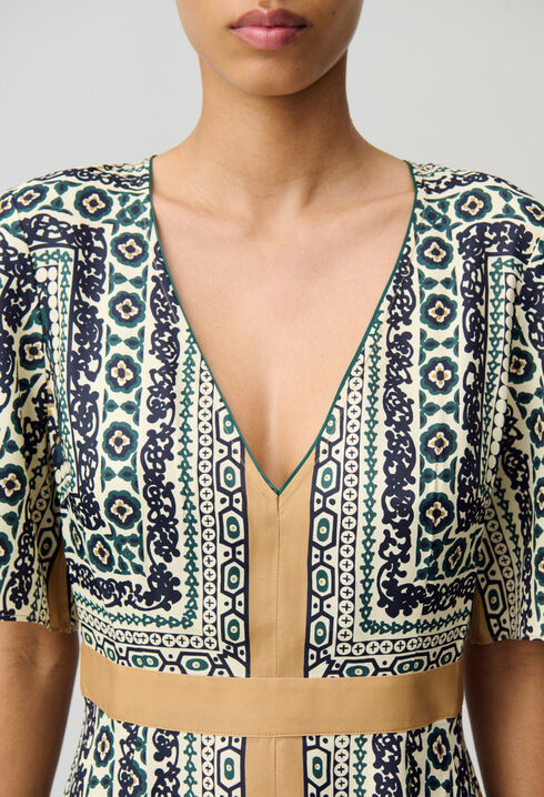 Robe longue fluide imprimée