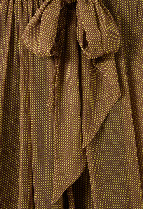 Blouse lavalli&egrave;re carreaux fluide