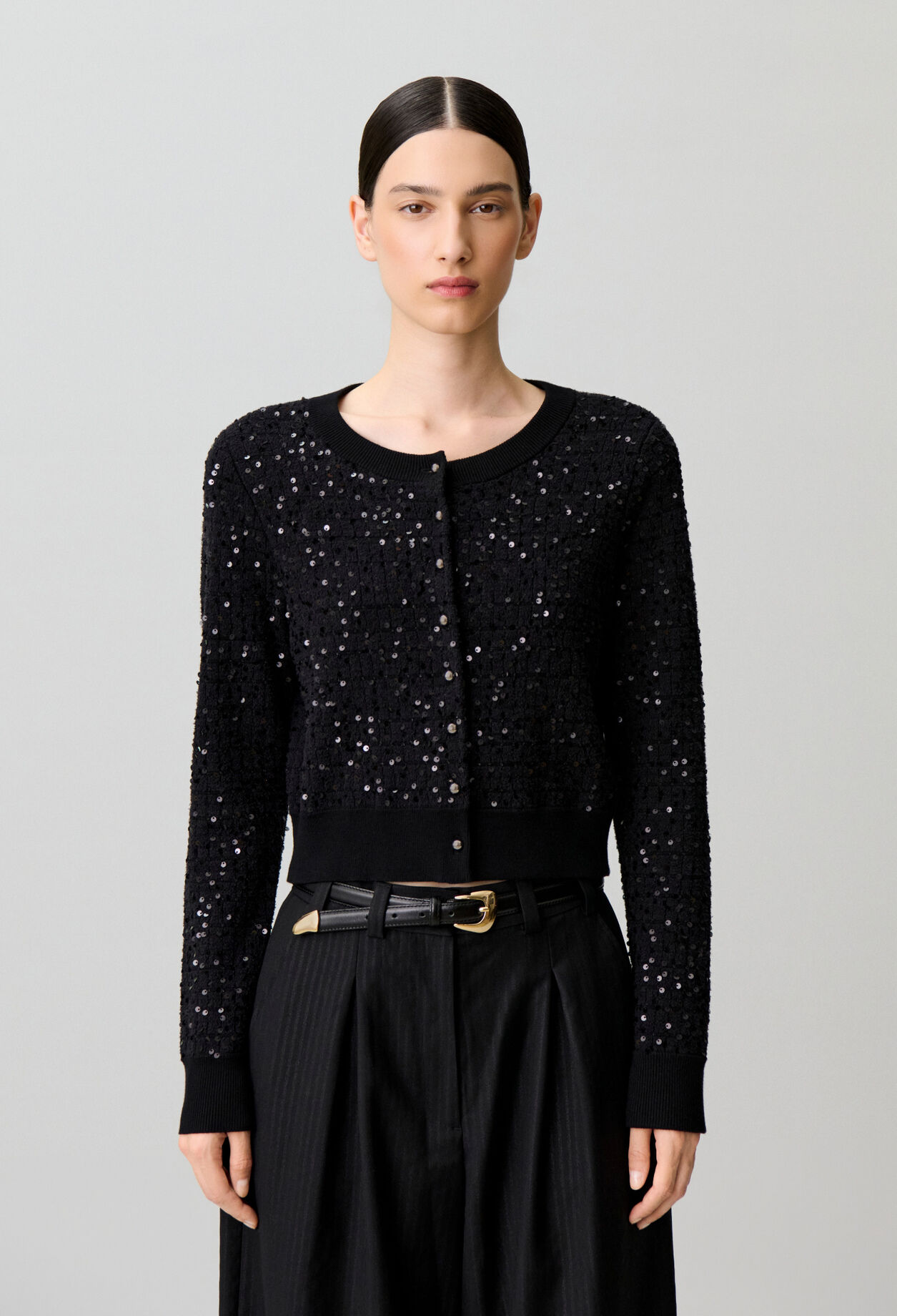 Cardigan classique maille sequins
