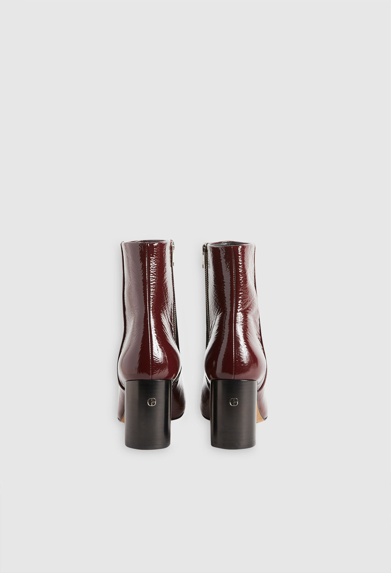 Bottines bordeaux cuir vernis