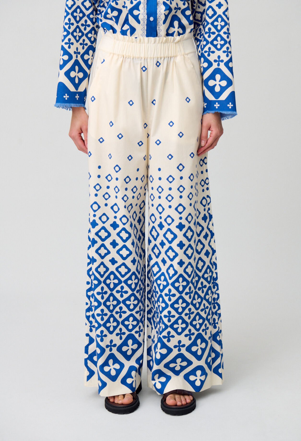 Pantalon large fluide imprimé