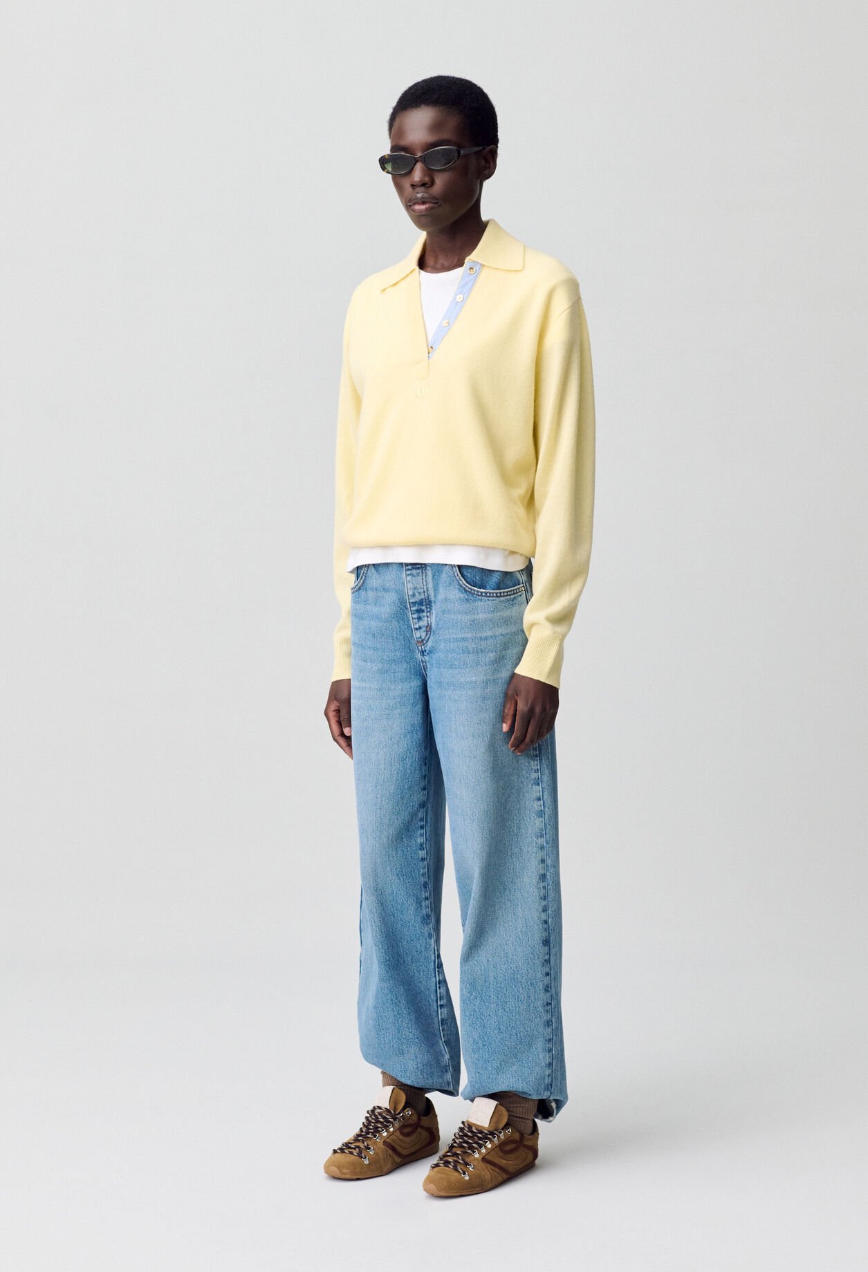 Pull polo laine