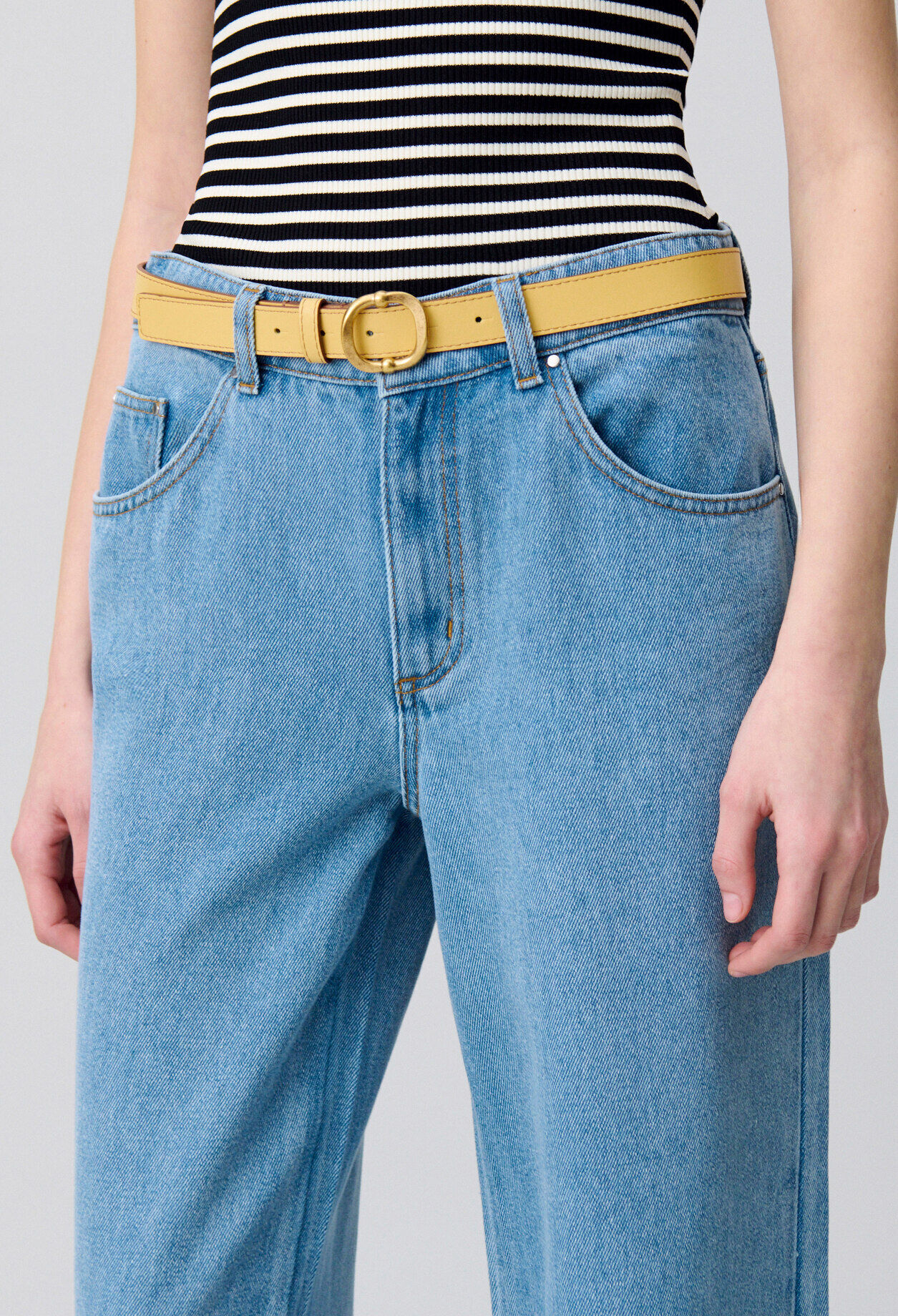 Ceinture cuir boucle dorée