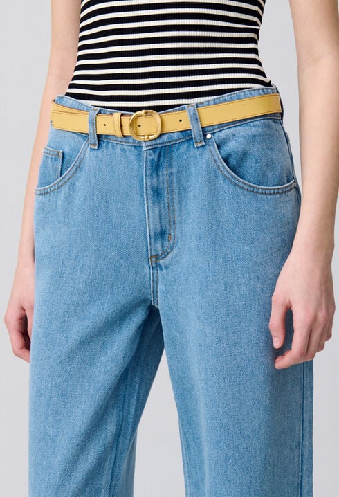 Ceinture cuir boucle dorée