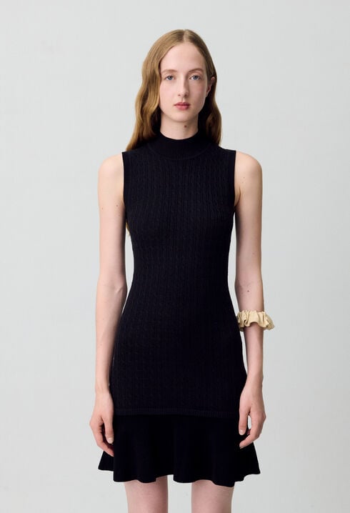 Robe maille col roulé