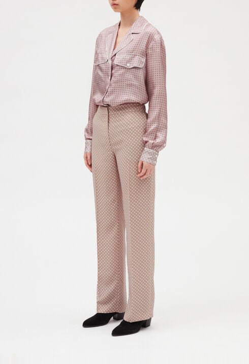 Chemise soie rose poudré