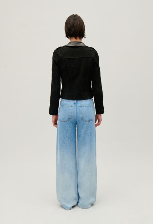 Veste en cuir noir