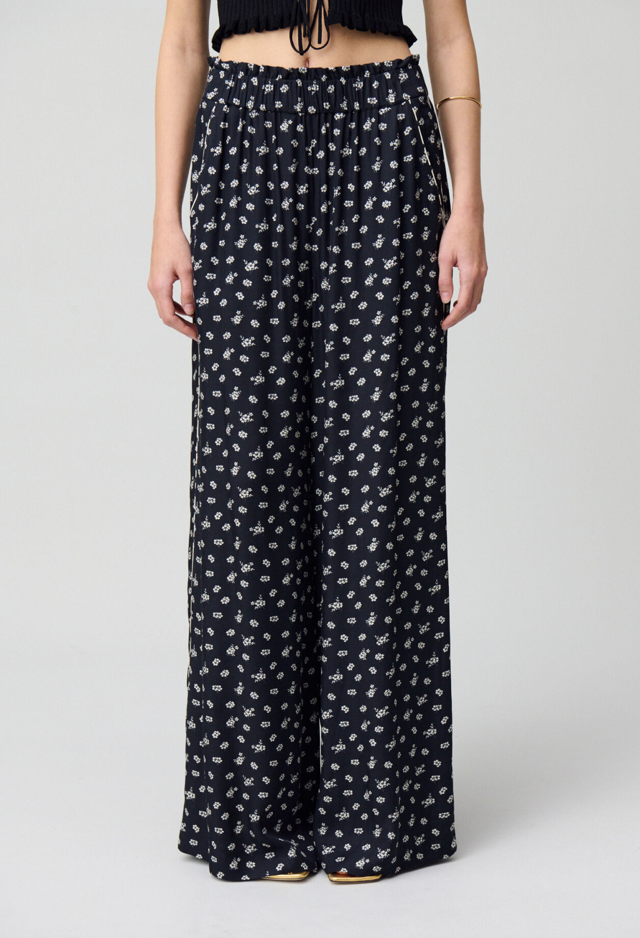 Pantalon large fluide imprimé