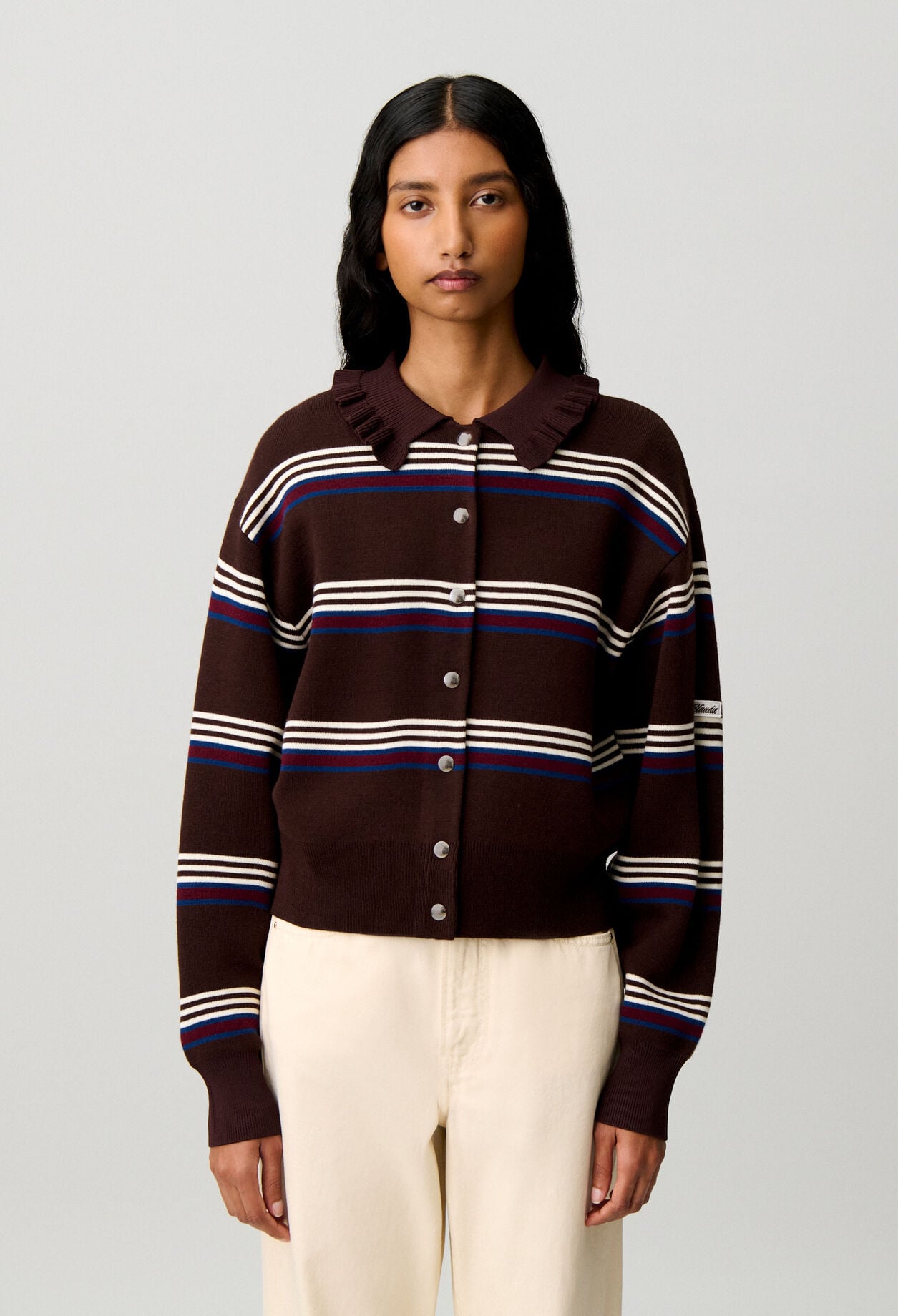 Cardigan maille ray&eacute;