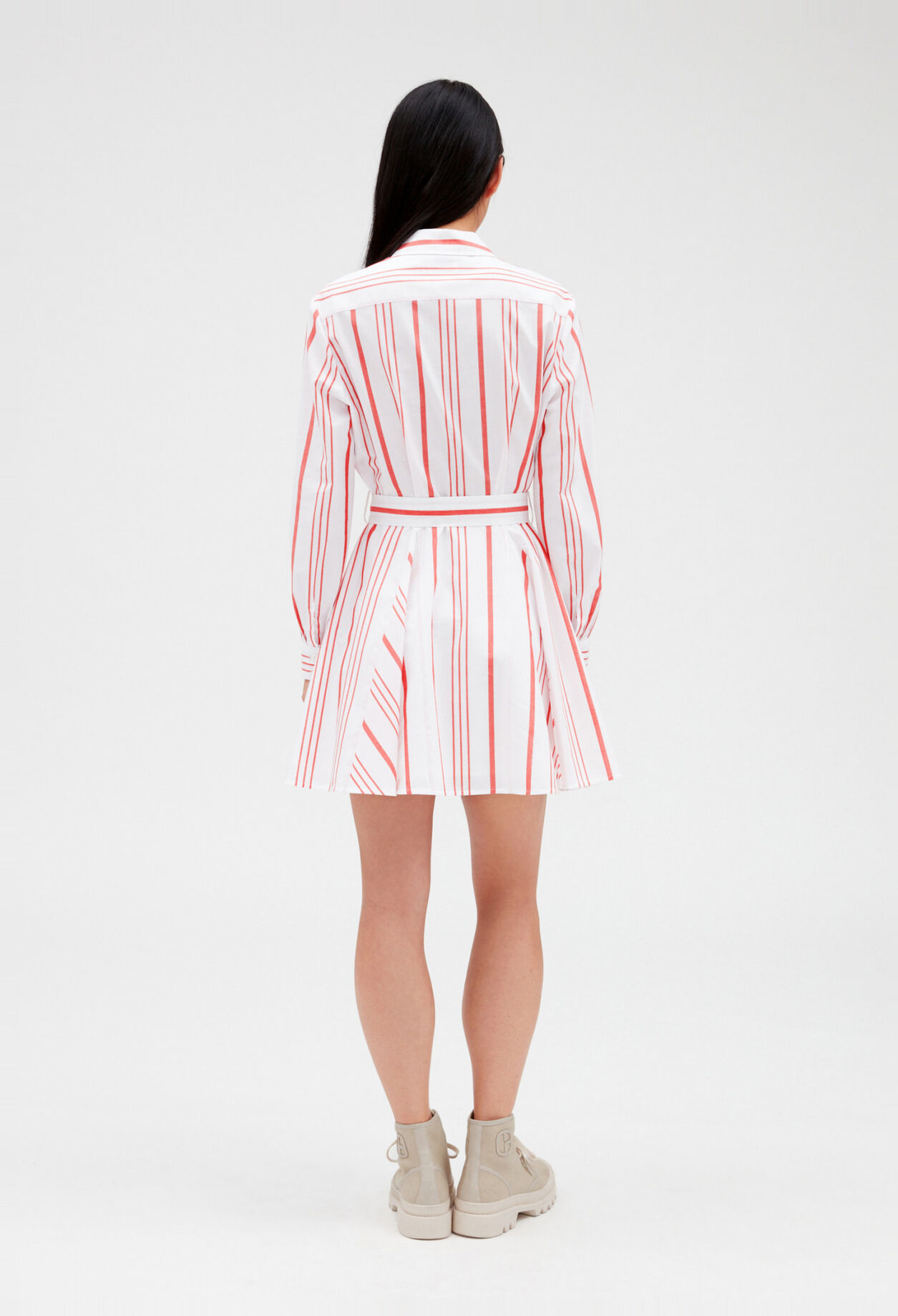 Robe chemise courte rayée