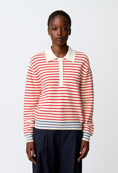 Pull ray&eacute; col polo