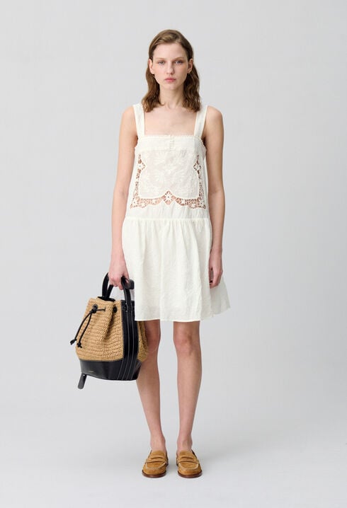 Robe courte buste brodé