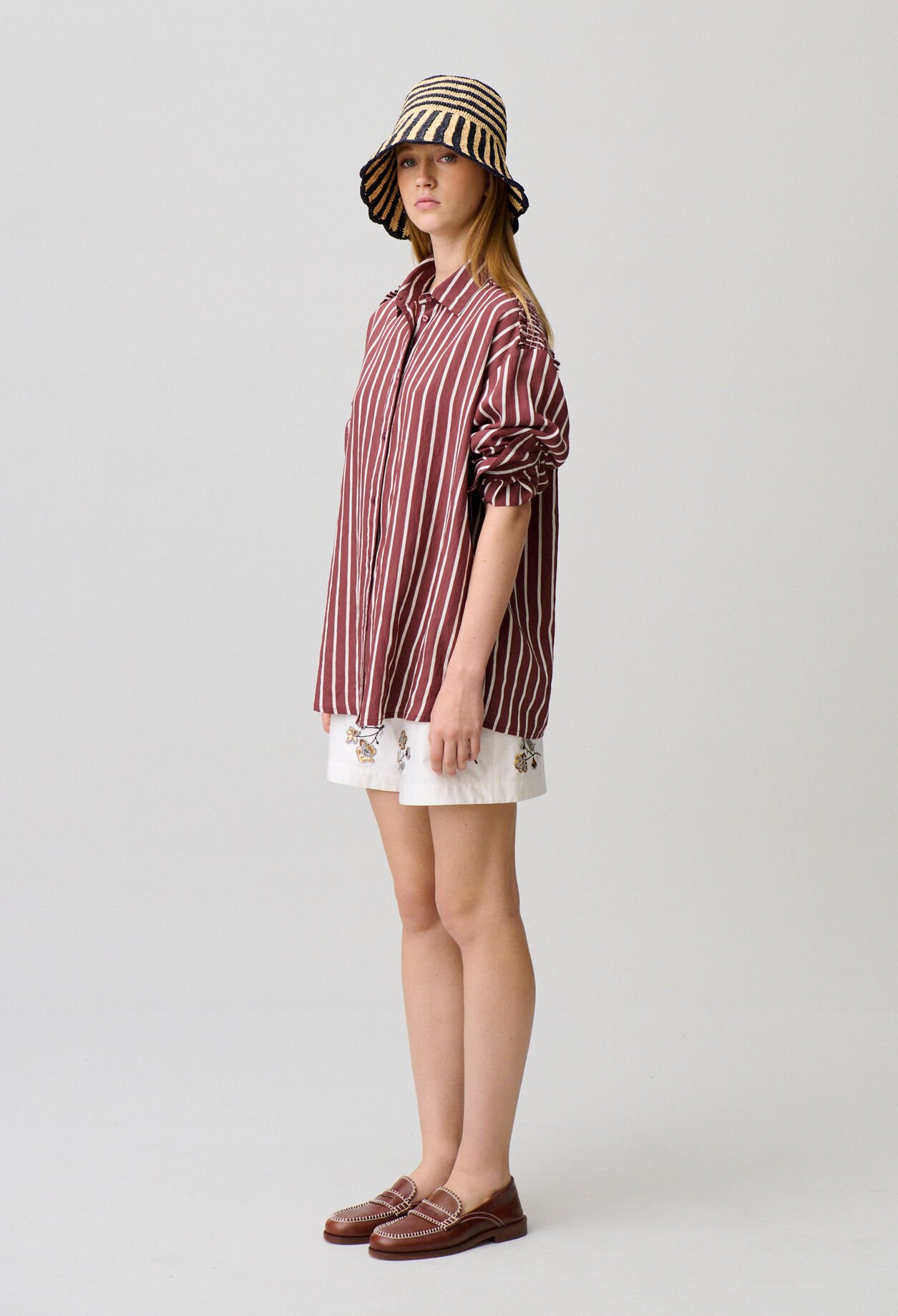 Chemise oversize ray&eacute;e