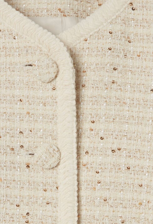 Veste courte tweed boutonné