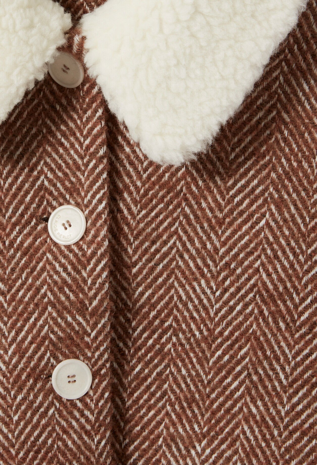 Manteau court col fausse fourrure