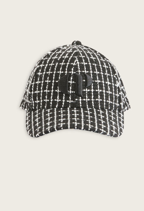 Casquette tweed noir