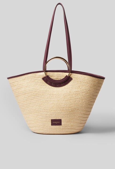 Panier raphia tressé à anses