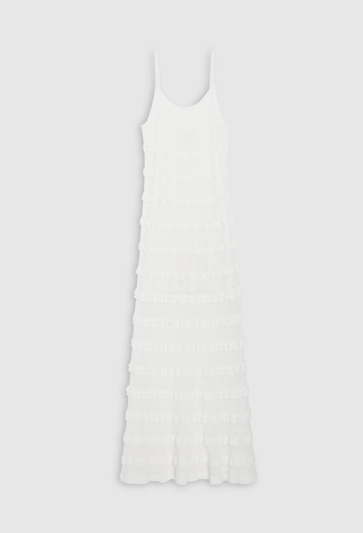 Robe longue volants écrue