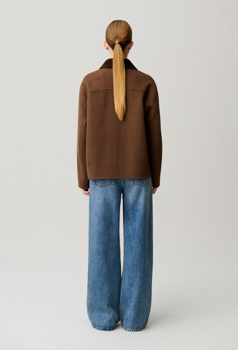 Manteau court laine