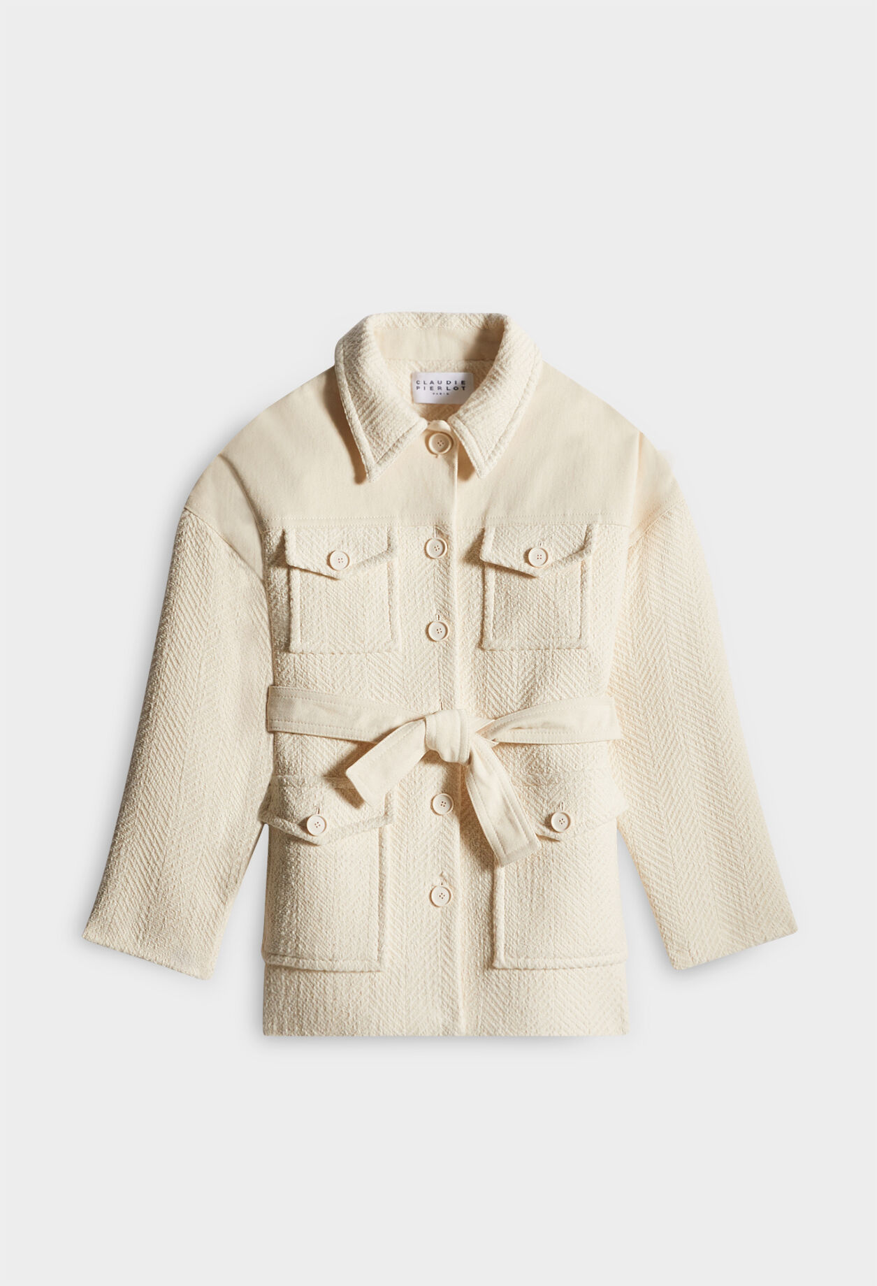 Veste en maille ceinturée