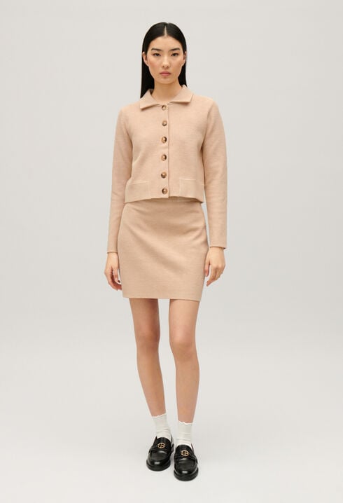 Jupe courte taille-haute