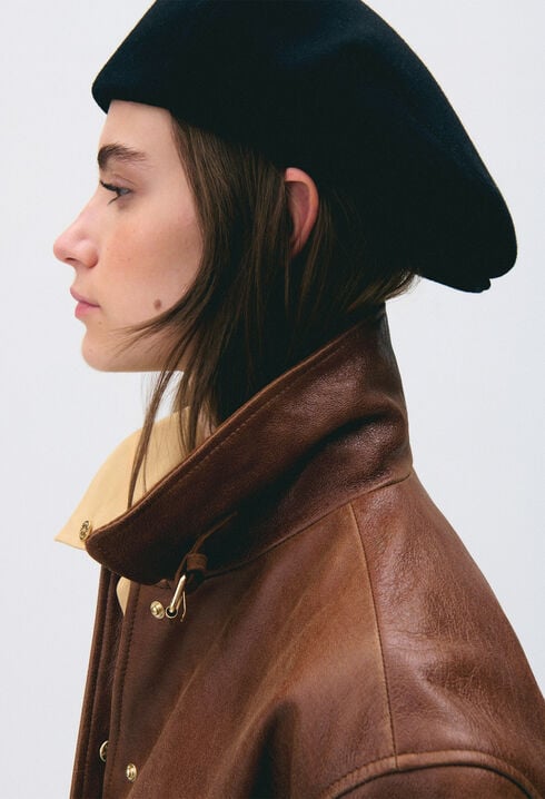 Blouson cuir large