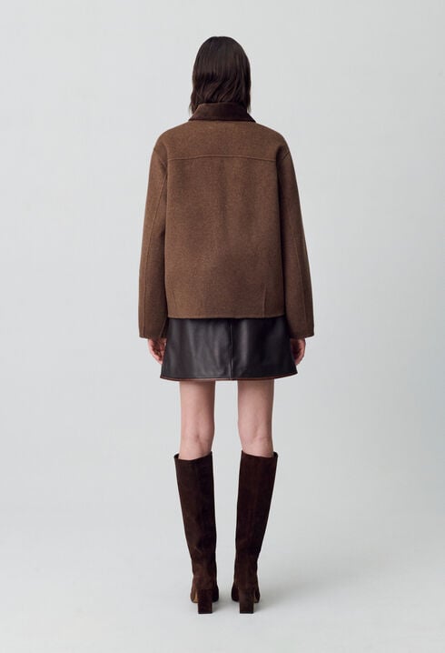 Manteau court laine
