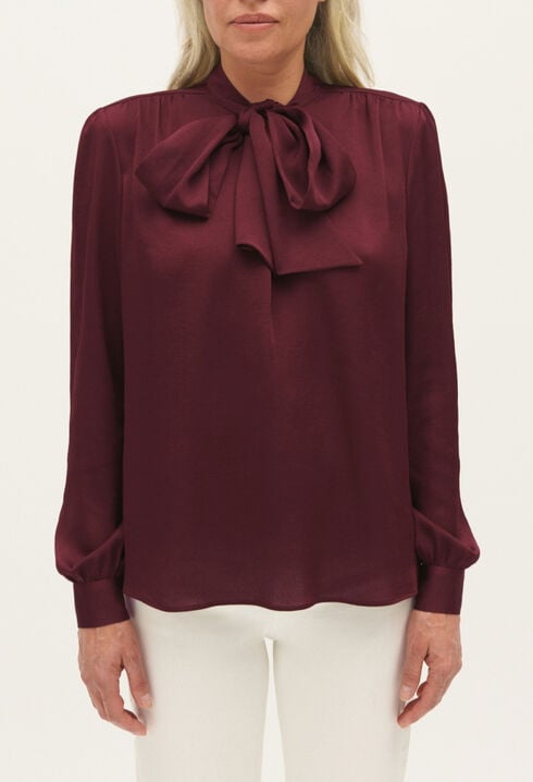 Blouse lavallière bordeaux