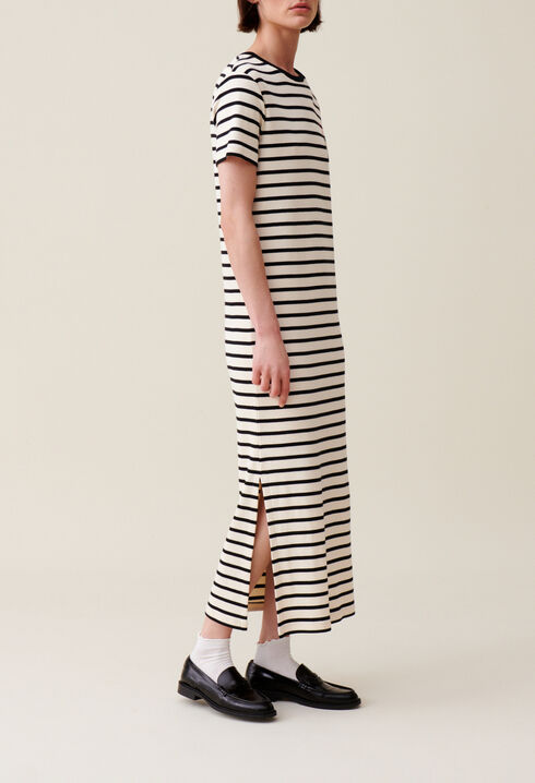 Robe Jean Toto ray&eacute;e midi