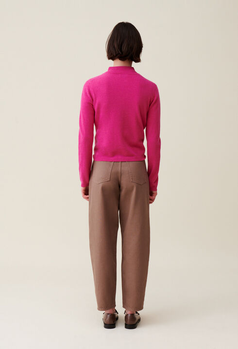 Cardigan laine boutonn&eacute; broderie CP