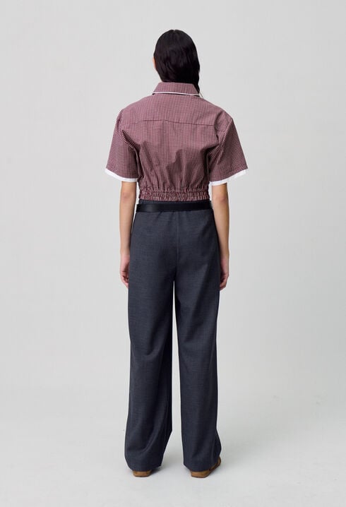 Chemise courte carreaux