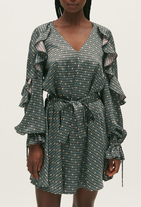 Robe fluide évasée imprimée