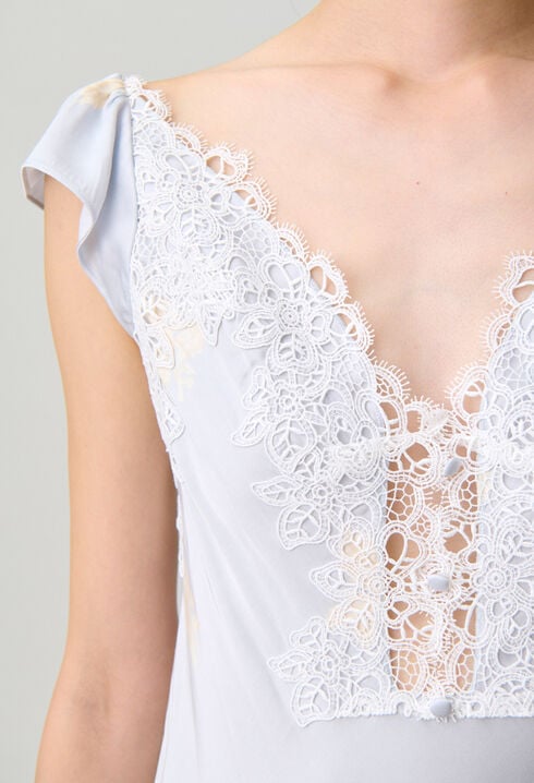 Robe satin fleurs