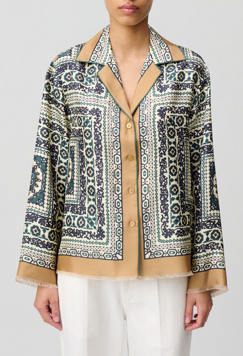 Chemise soie imprim&eacute;e