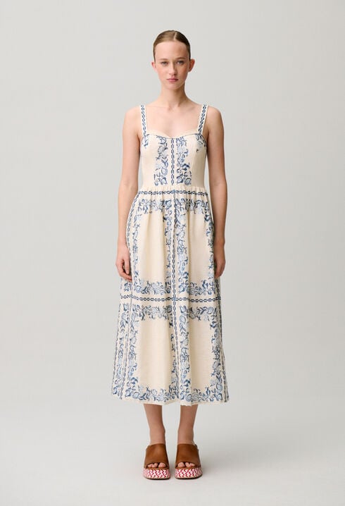 Robe lin imprim&eacute;e
