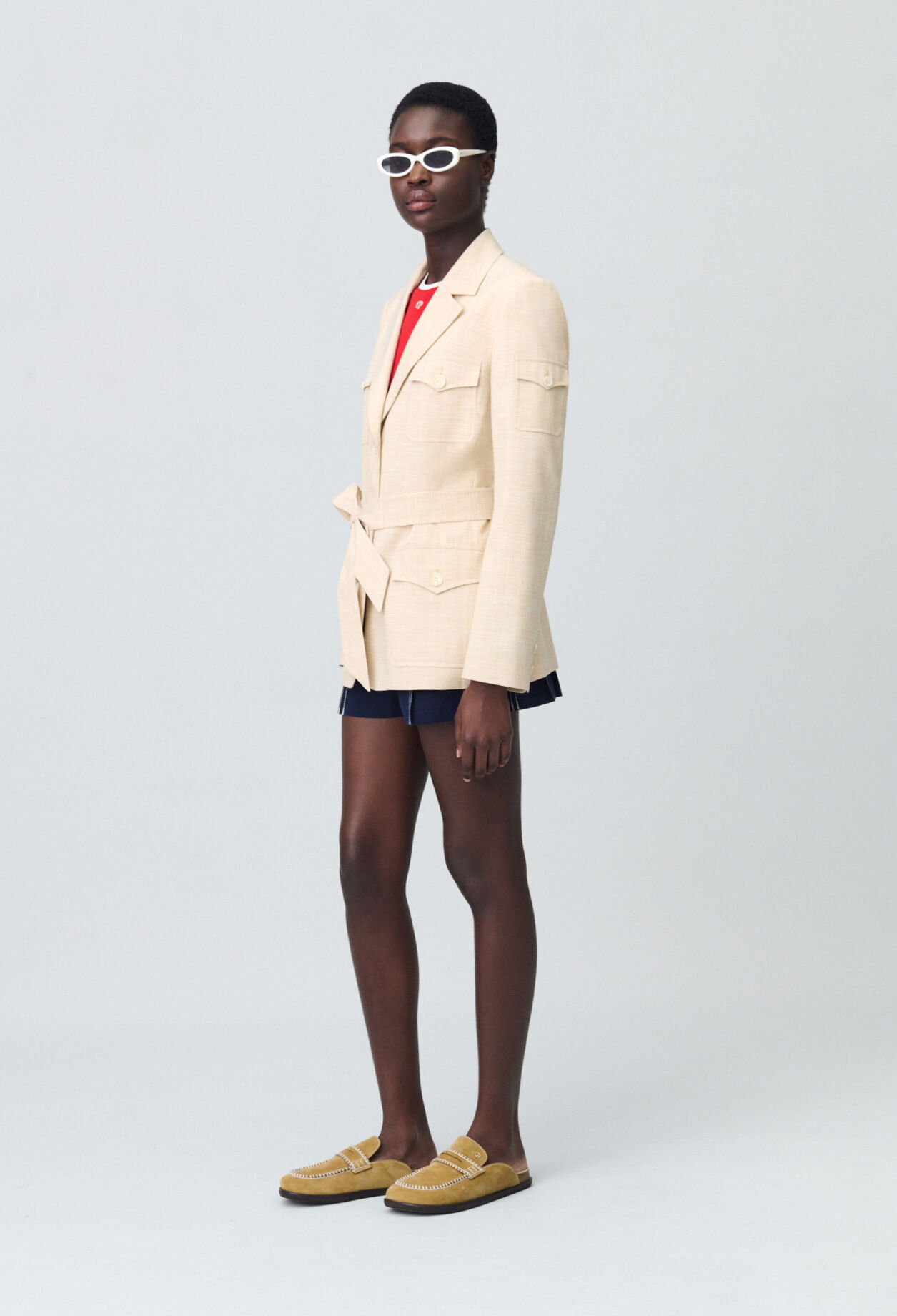Veste saharienne ceinturée