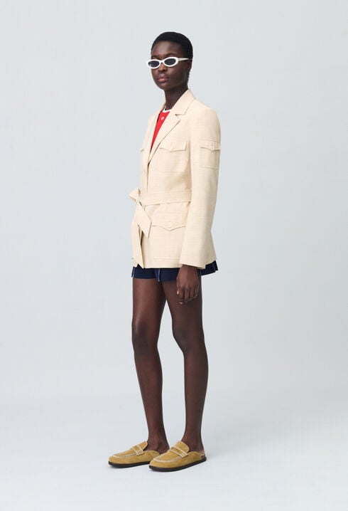 Veste saharienne ceinturée
