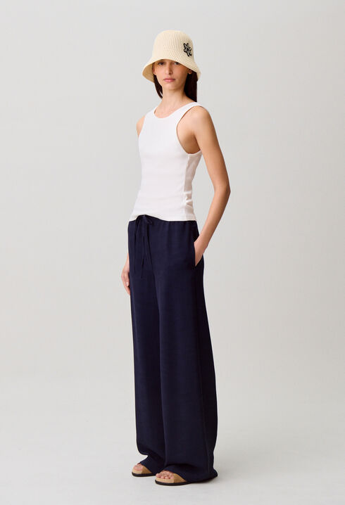 Pantalon large ficelle
