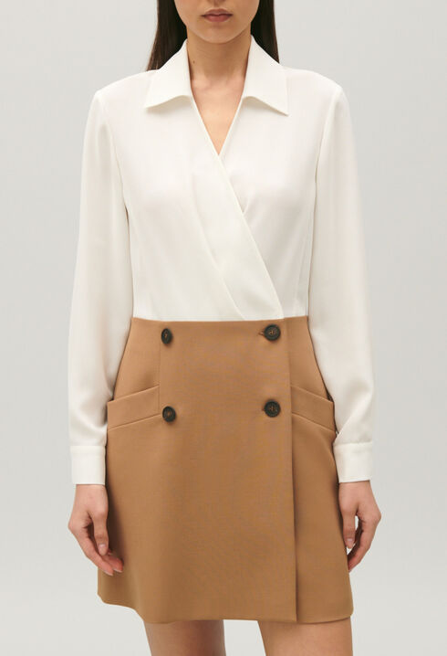 Robe tailleur courte bicolore