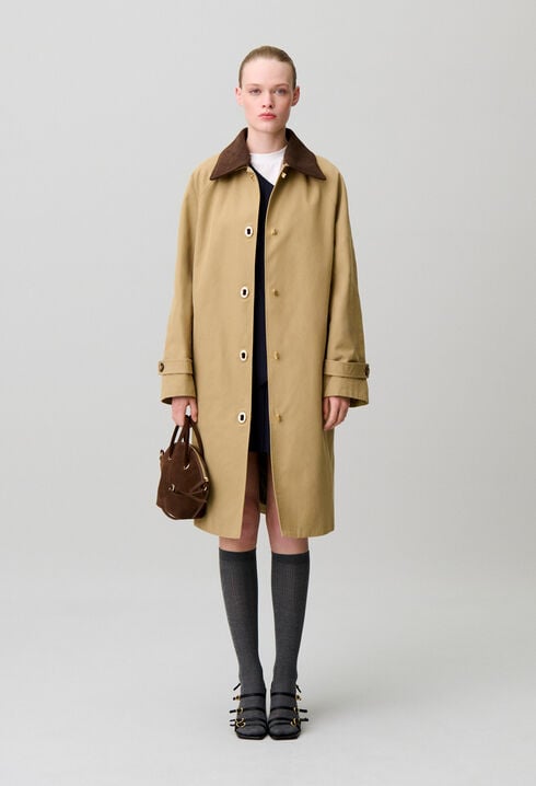 Trench col velours amovible
