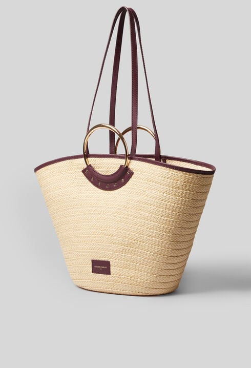 Panier raphia tressé à anses