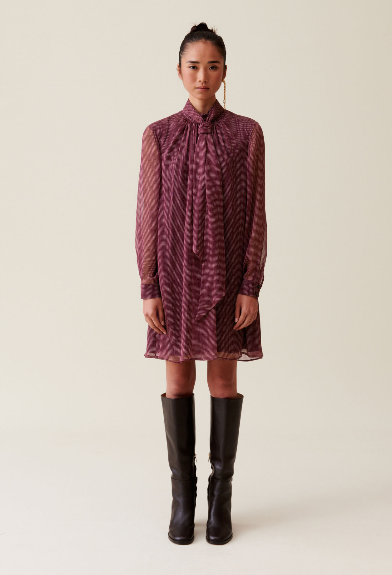 Robe fluide col lavalliere pour femme Claudie Pierlot