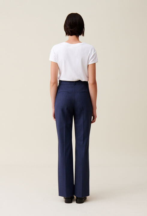 Pantalon tailleur laine marine